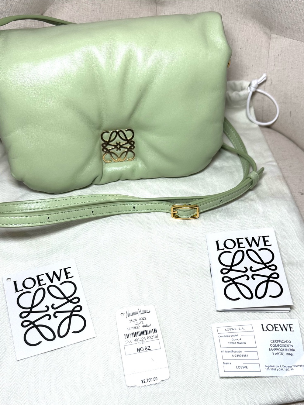 Loewe Leather Puffer Goya Crossbody Bag